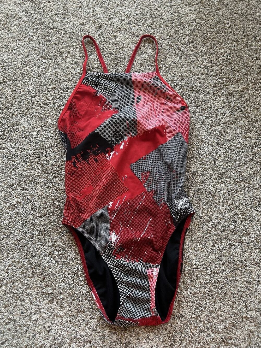 Speedo Endurance 14/40 Competitive Swimsuit Flyback Red Black H26